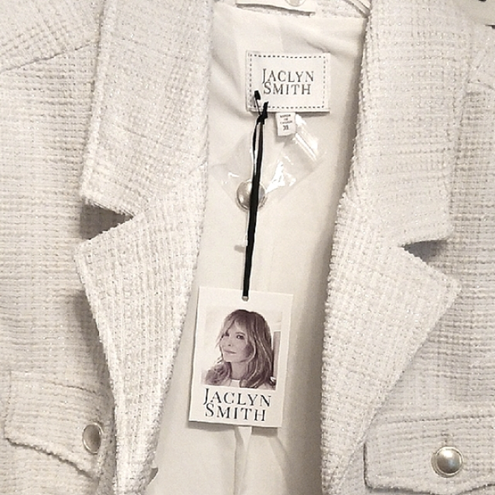 STUNNING! ⚜️Jaclyn Smith ⚜️White Blazer Classic Structured Design XL Gorgeous! - Picture 13 of 16
